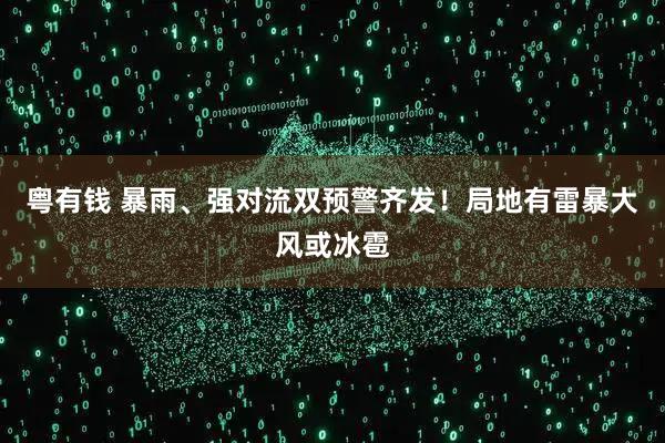 粤有钱 暴雨、强对流双预警齐发！局地有雷暴大风或冰雹